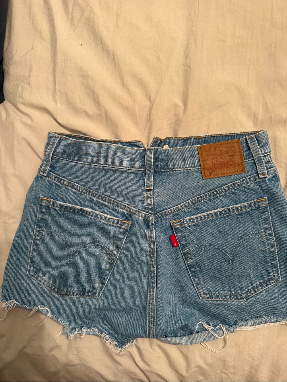 Levi's 501 Light Blue Denim Shorts - Picture 2 of 4